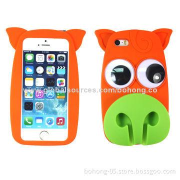 Cow solid silicone case with cable-tidy function for iPhone 5s